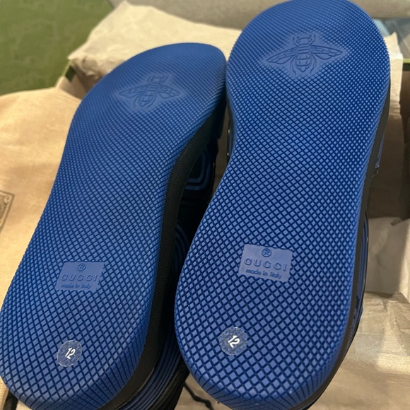 NEW Gucci Men’s Supreme GG Logo Blue Sneakers - Picture 11 of 13